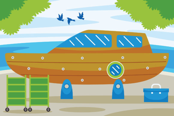 Boat Service Station Vector 01: Streamlining Marine Design Workflows