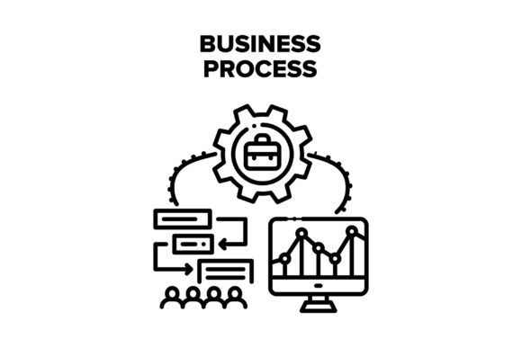 Exploring the Versatility of Business Process Strategy Vector Black