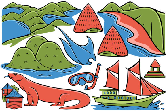 Labuan Bajo Doodle Vector 01: Strategic Visual Assets for Travel and Cultural Branding