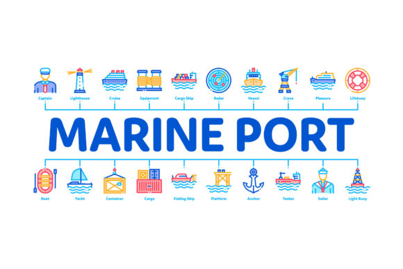 Marine Port Transport Minimal Design Assets