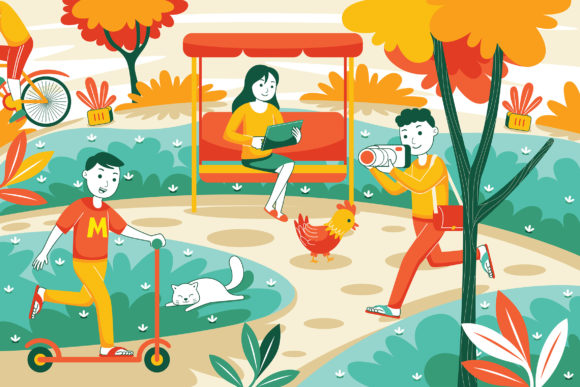Maximizing Design Versatility with City Park Vector Illustration 01