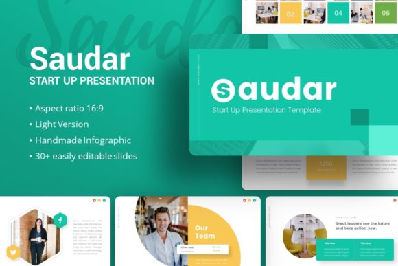 Saudar Presentation Template: Modern Design Asset